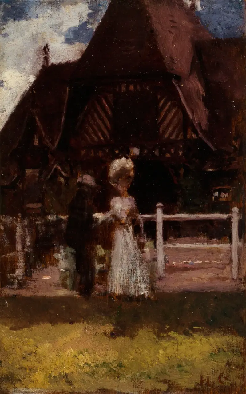 Étude pour un tableau non identifié, montrant l’hippodrome de Deauville) av Henri Gervex