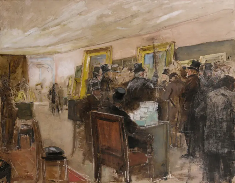 French study for ‘une séance du jury de peinture’ av Henri Gervex