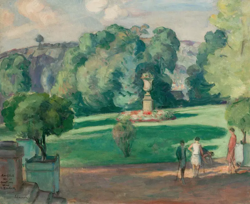 Kricketspelare i en park av Henri Lebasque