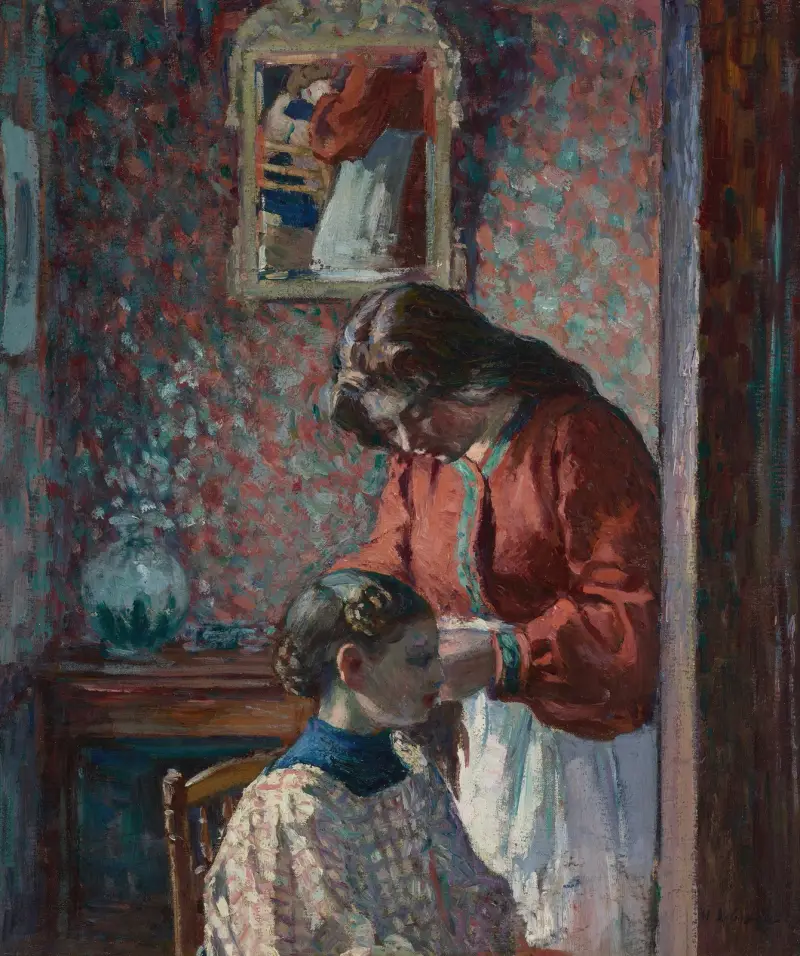 Friseringen (fru Lebasque kammar sin dotter) av Henri Lebasque