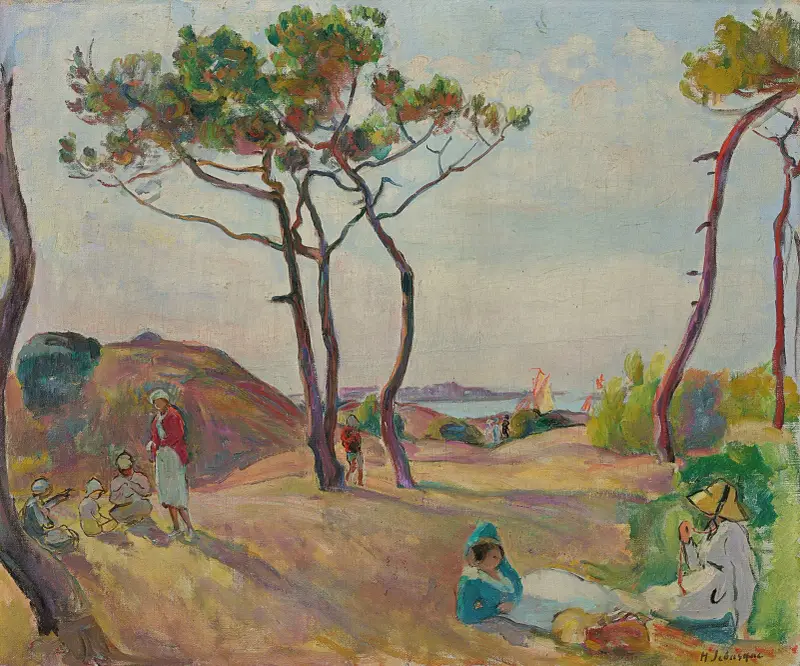 Le Pradet, tallarna på stranden av Henri Lebasque