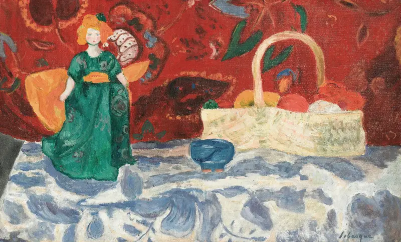 Stilleben med docka av Henri Lebasque