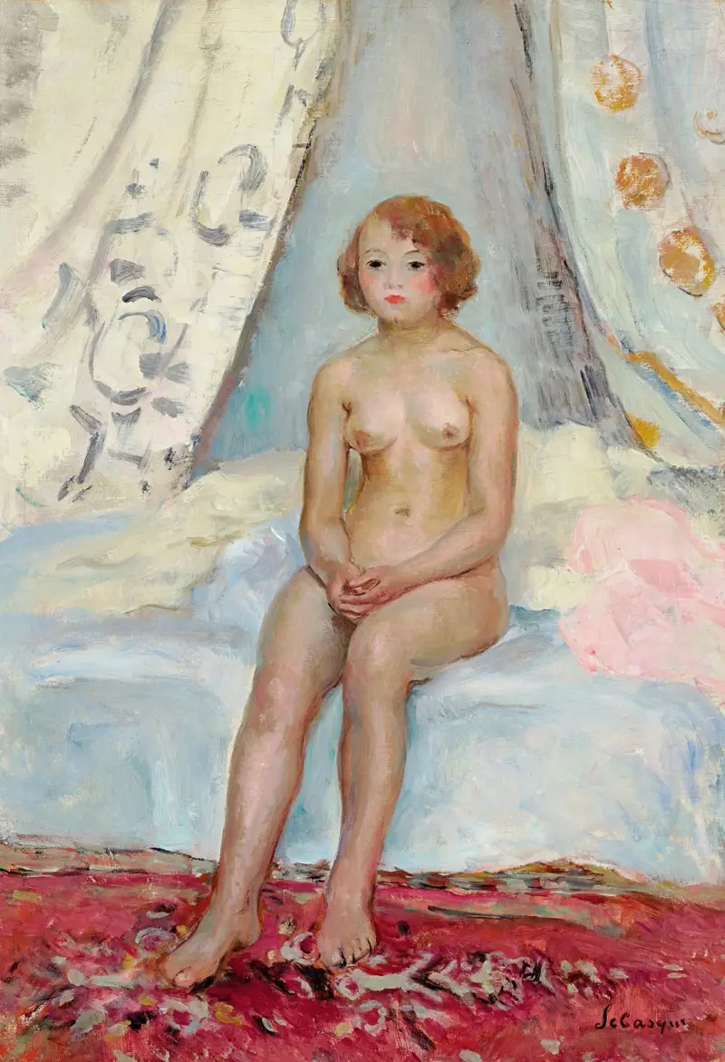Naken sittande i en alkov av Henri Lebasque