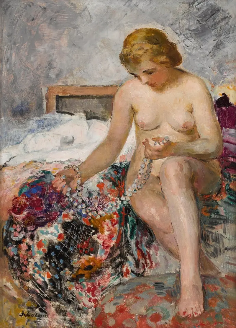 Nu au collier av Henri Lebasque