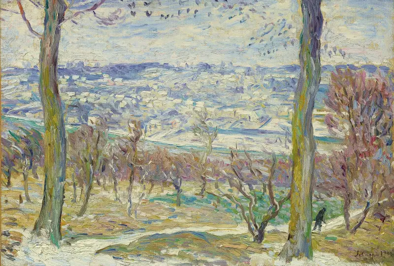 Snölandskap i Paris omgivningar av Henri Lebasque