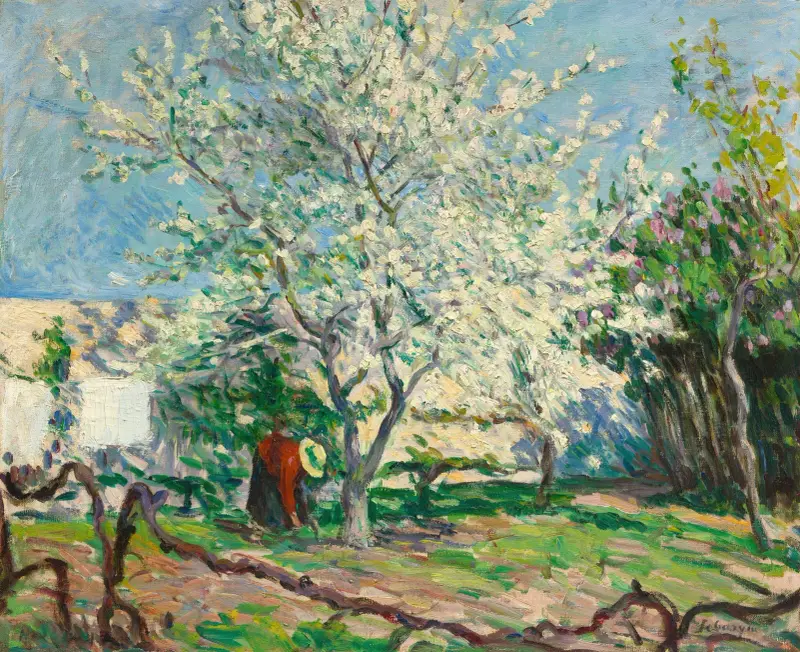 Blommande äppelträd av Henri Lebasque