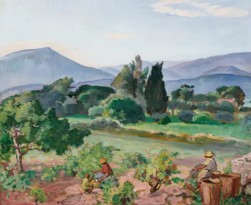 Skörd i Faron-dalen av Henri Lebasque
