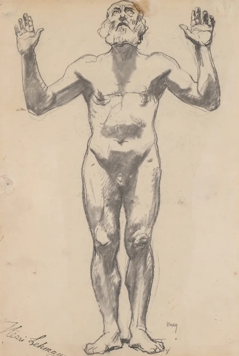 Nude Study of an Old Man av Henri Lehmann