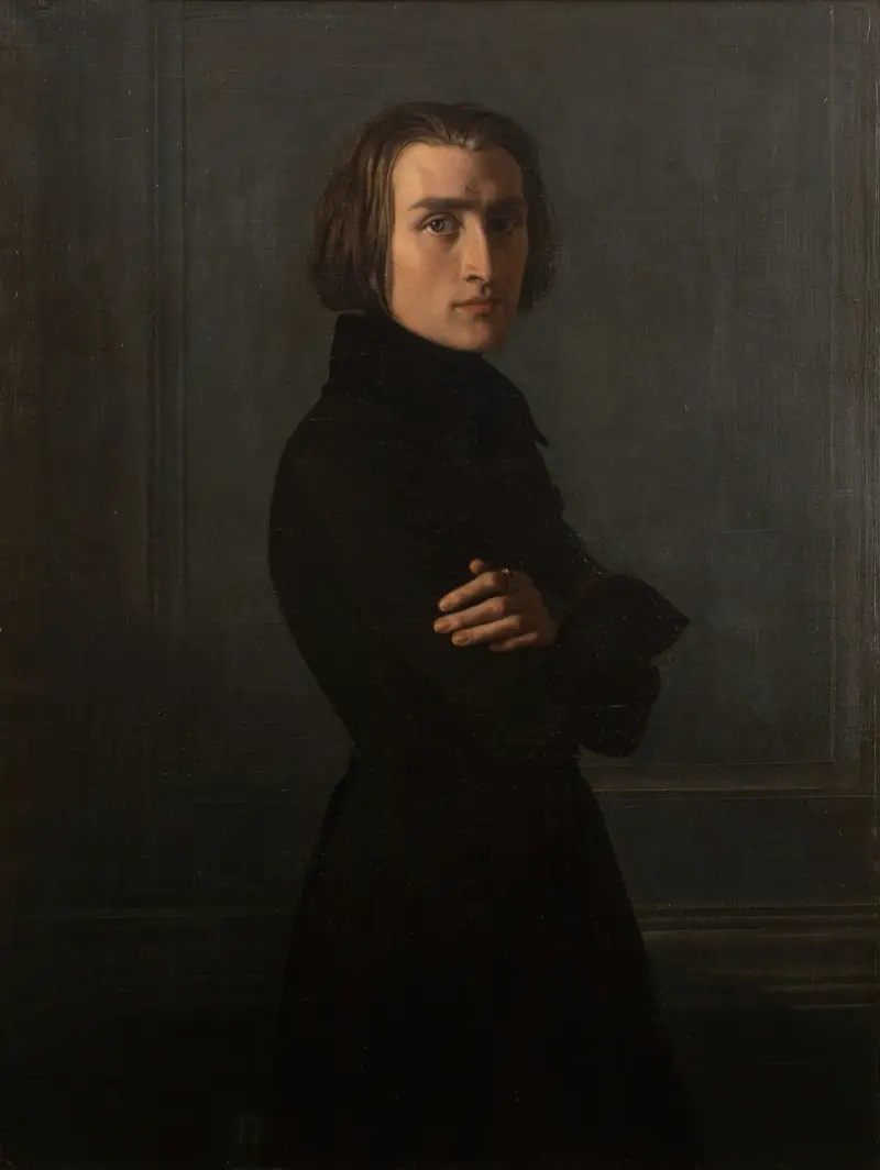 Porträtt av Franz Liszt (1811–1886), kompositör och pianist av Henri Lehmann