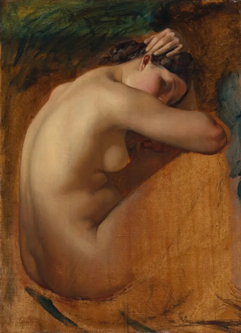 Study of a Female Nude av Henri Lehmann