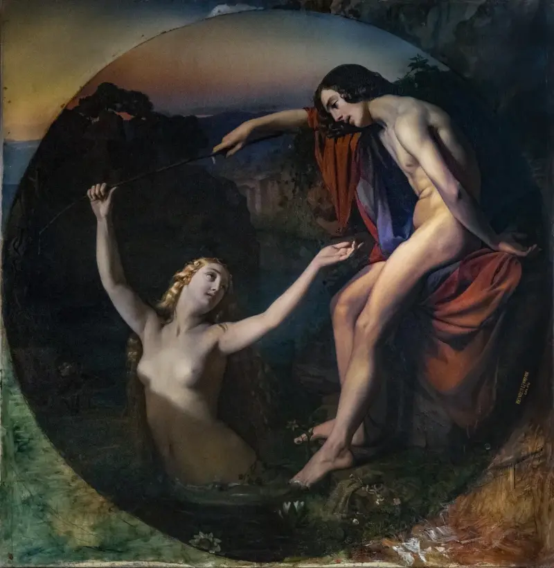 Der Fischer und die Nymphe von Henri Lehmann