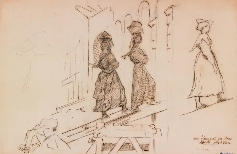 Women Carrying Mortar av Henri Lehmann