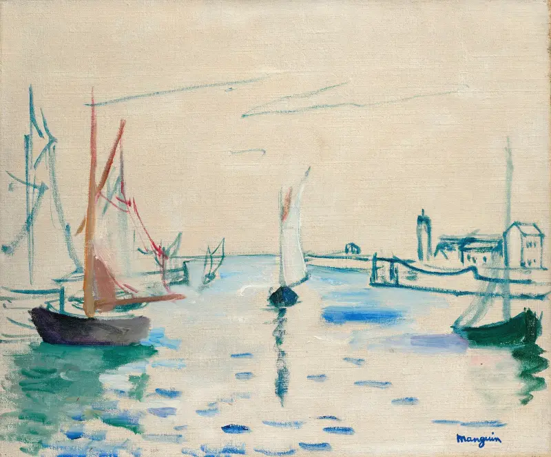 Honfleur, le petit port av Henri Manguin
