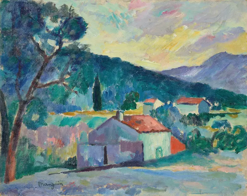Le Mas à Saint-Tropez av Henri Manguin