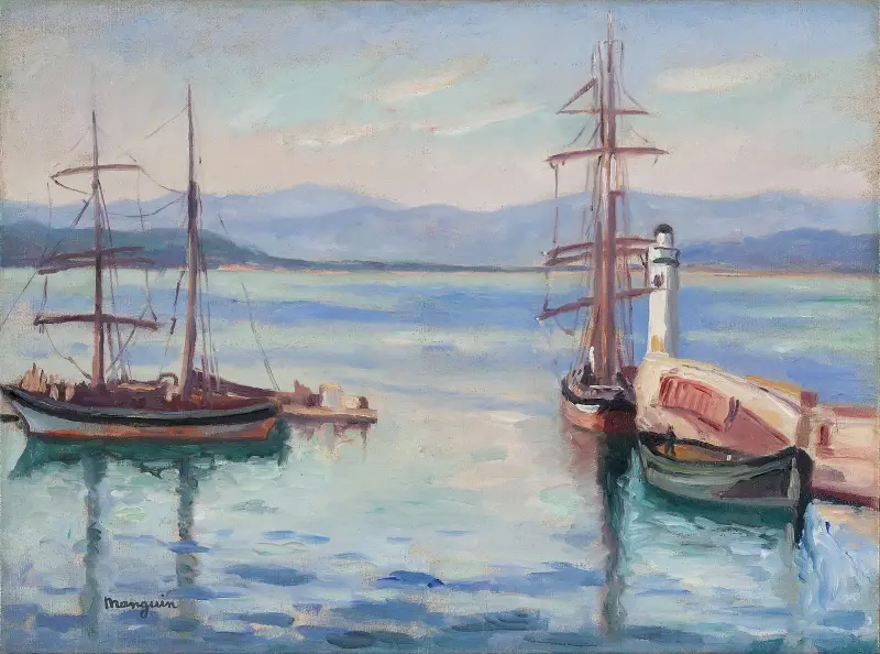 L’Entrée du port de Saint-Tropez av Henri Manguin