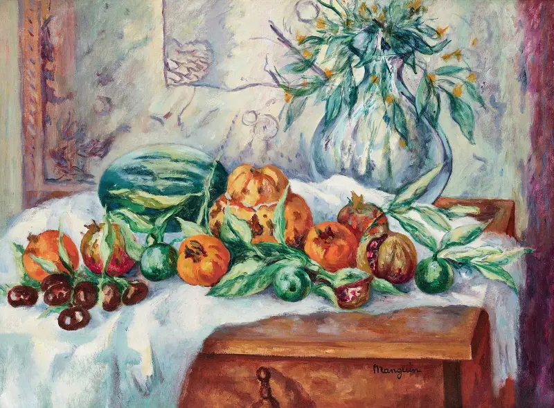 Stilleben med granatäpplen av Henri Manguin
