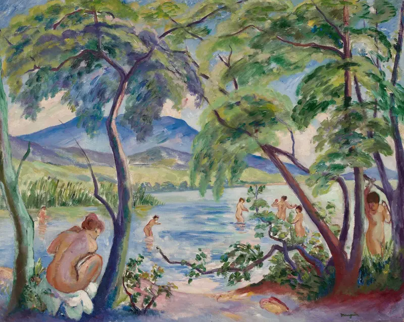 Landschaft mit Badenden, Colombier von Henri Manguin