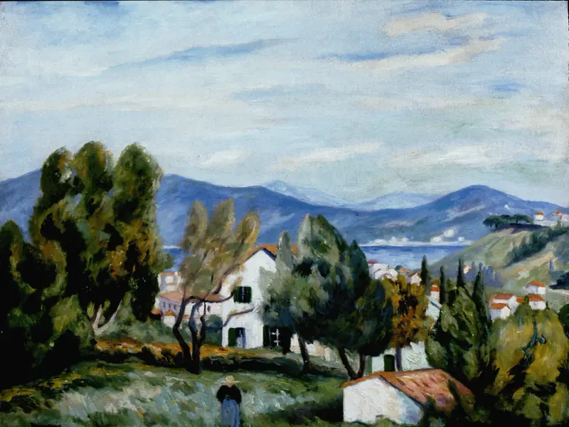 Saint-Tropez sett från Maison de Vildrac av Henri Manguin