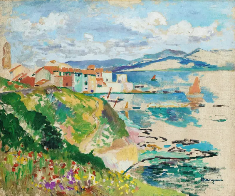 Utsikt över La Ponche, Saint-Tropez av Henri Manguin