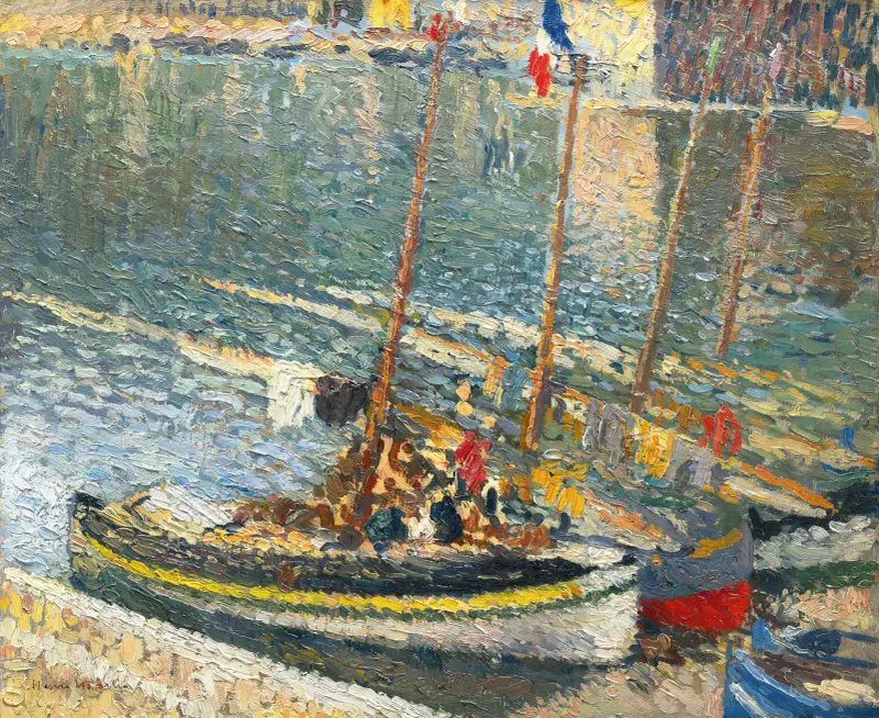 Båtar vid Collioure (14 juli) av Henri Martin