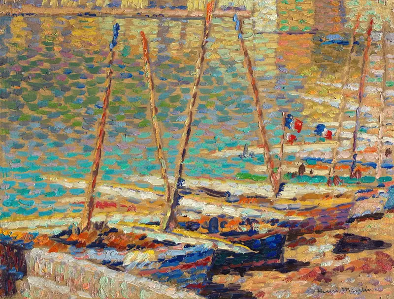 Barques à Collioure av Henri Martin