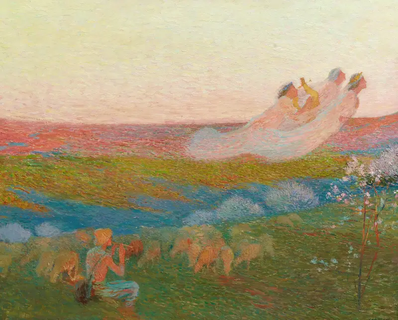 Berger och hans tre muser av Henri Martin