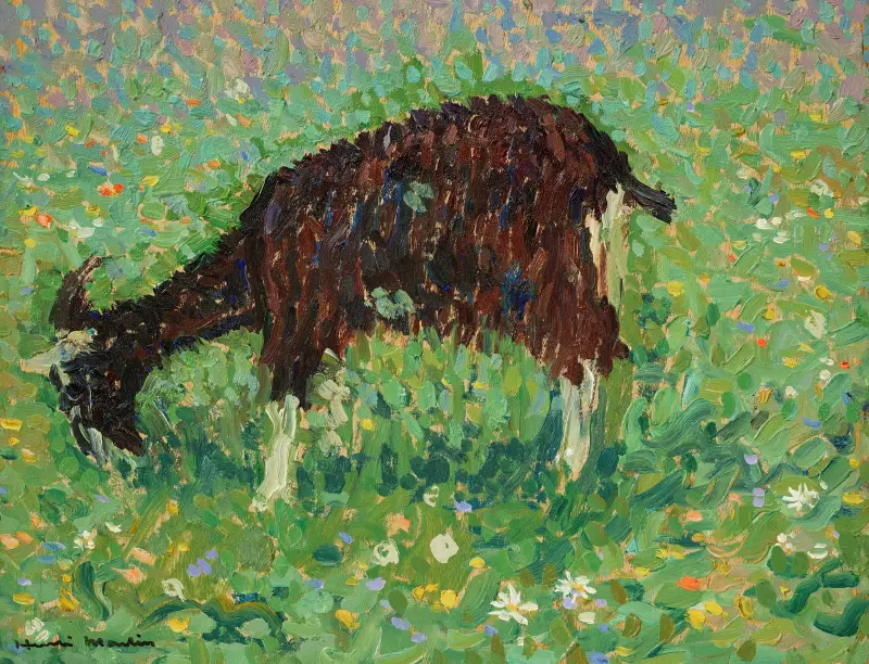 Get i ett fält av blommor av Henri Martin
