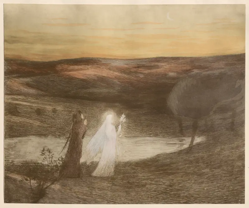 Dante Rencontre Béatrix av Henri Martin