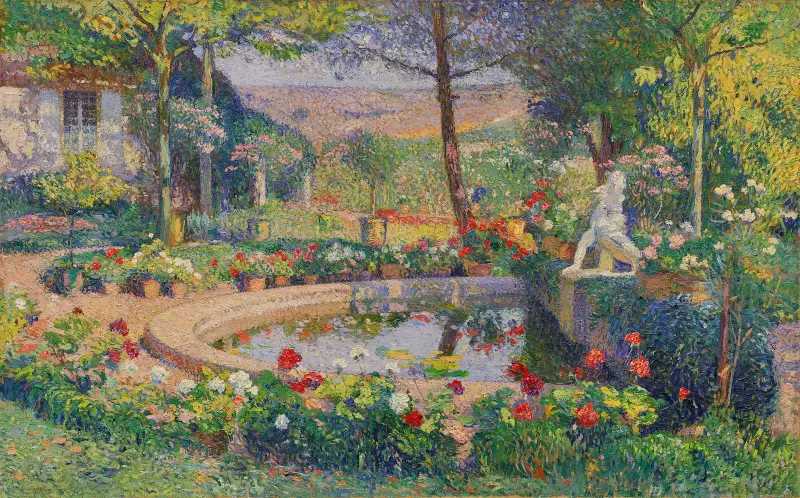 Huvudbassängen i parken vid Marquayrol i Labastide-du-Vert av Henri Martin