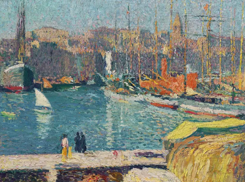 Gamla hamnen i Marseille av Henri Martin
