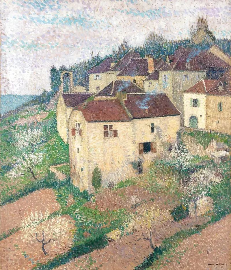 Hus i Saint-Cirq-Lapopie av Henri Martin