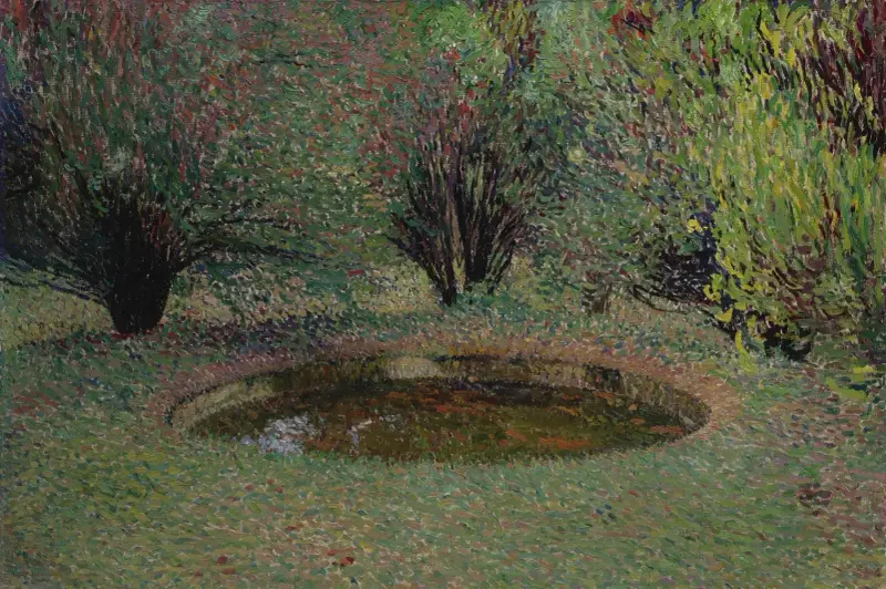 Marquayrol, bassängen med thuja (cirka 1920) av Henri Martin