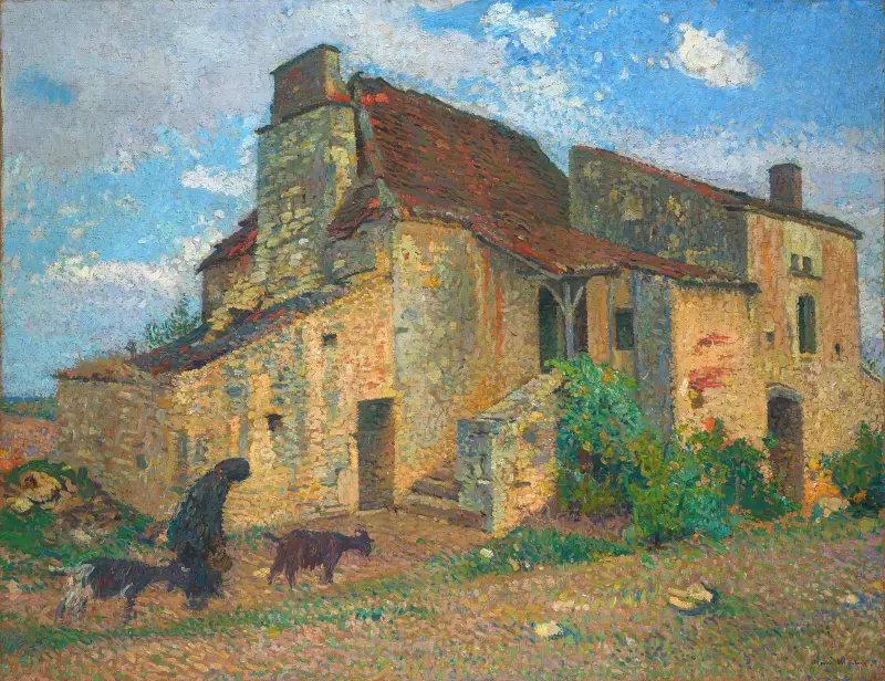 Lantligt landskap av Henri Martin