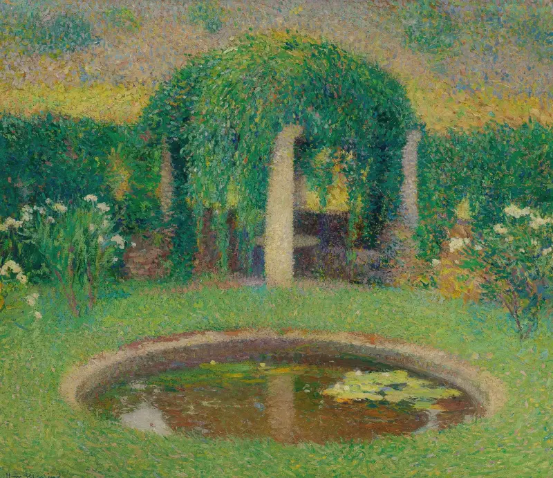 Liten bassäng nära den södra bersån i Marquayrol (konstnärens trädgård) av Henri Martin