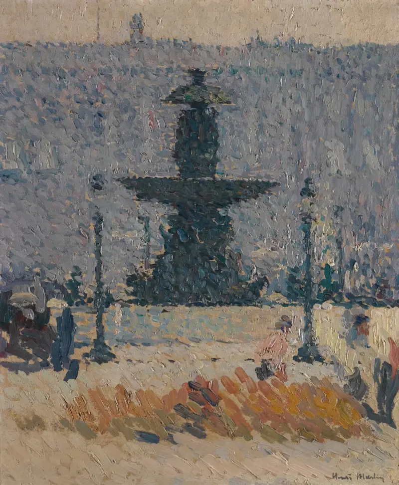 Une Des Fontaines De La Place De La Concorde À Paris av Henri Martin