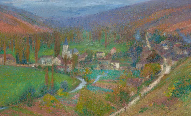 Allmän vy över Labastide du Vert från slottsparken i Marquayrol av Henri Martin