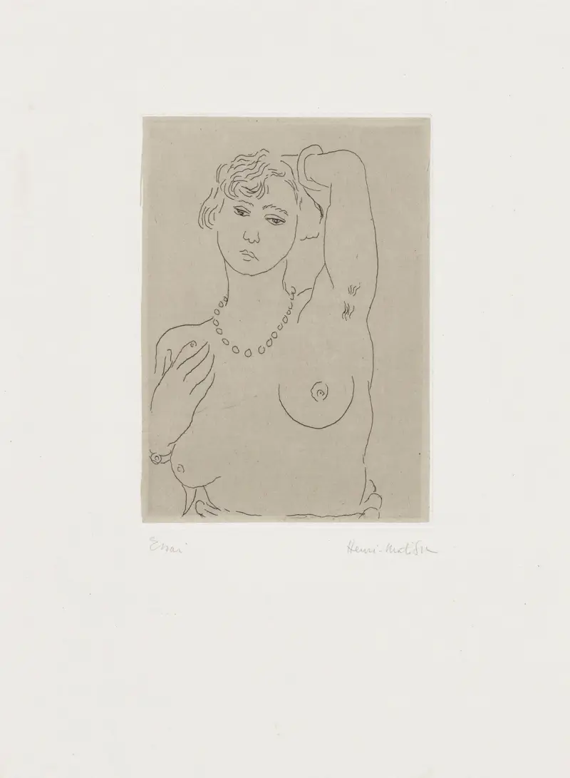 Buste de femme avec collier et bracelet av Henri Matisse