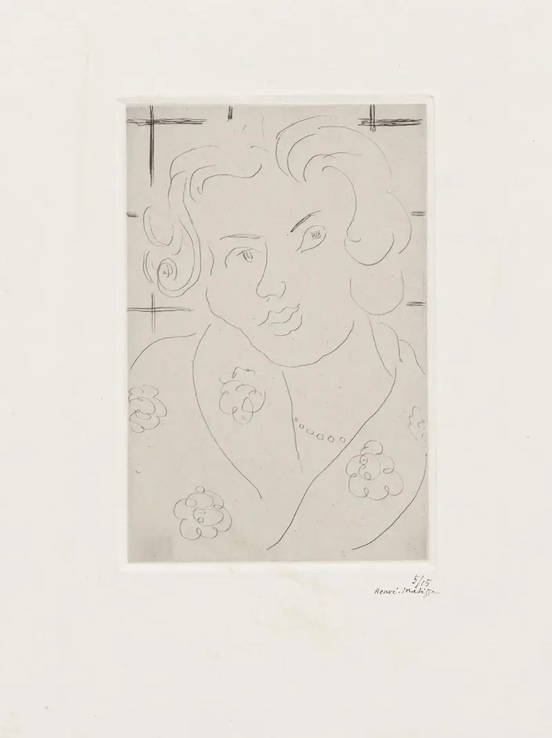 Büste, geblümtes Kleid von Henri Matisse