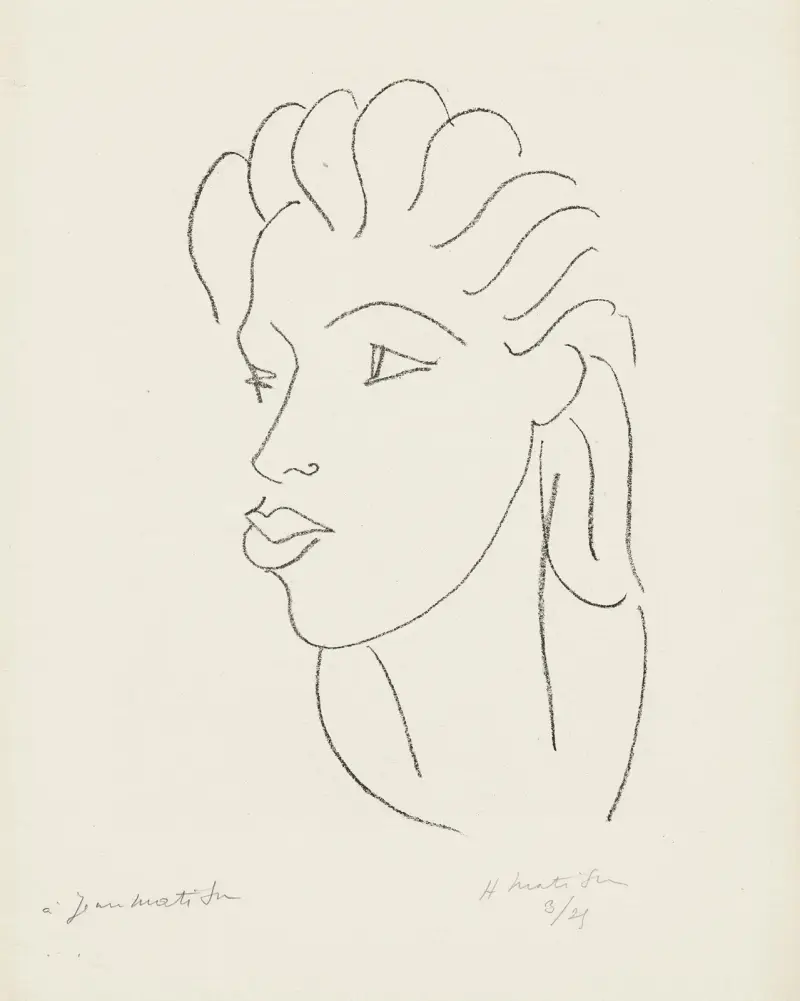 Chinoise aux cheveux striés av Henri Matisse