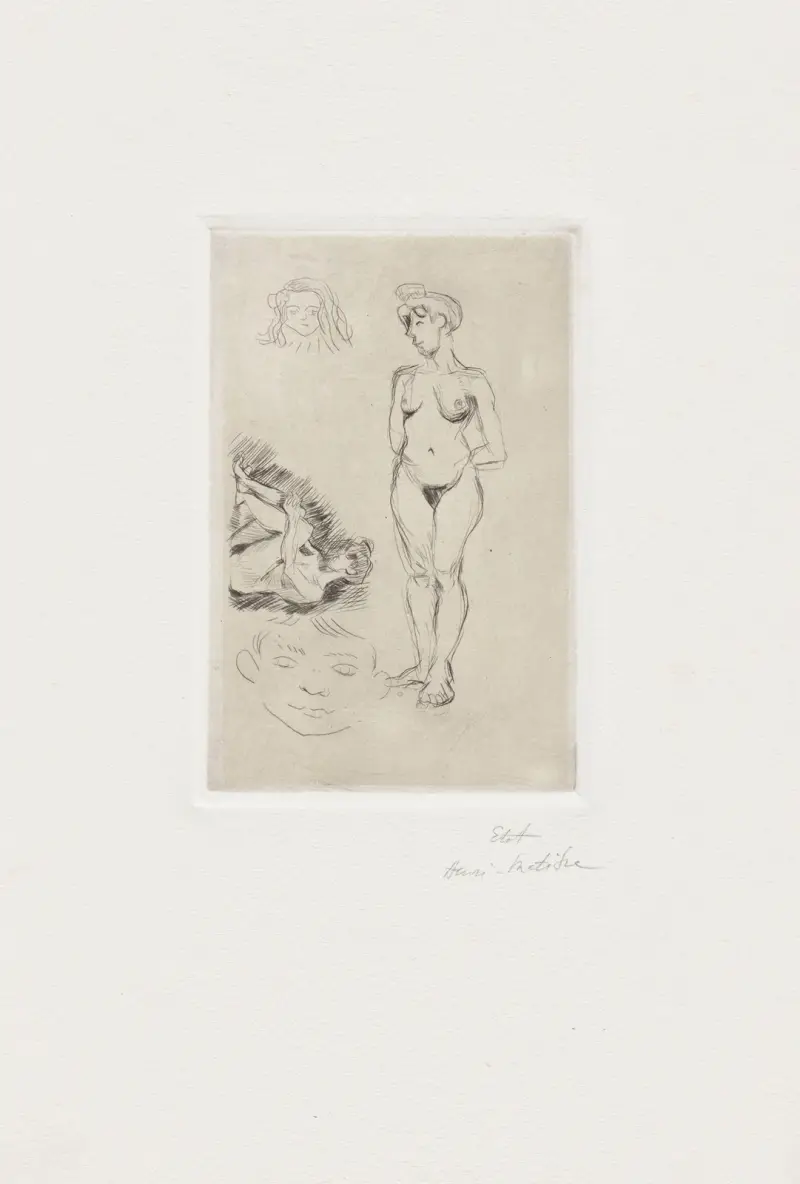 Deux nus, deux têtes d’enfants av Henri Matisse