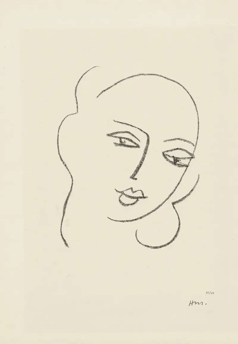 Etude pour la Vierge ‘Visage’ – pour la Chapelle de Vence, 1950 – nr 2 av Henri Matisse