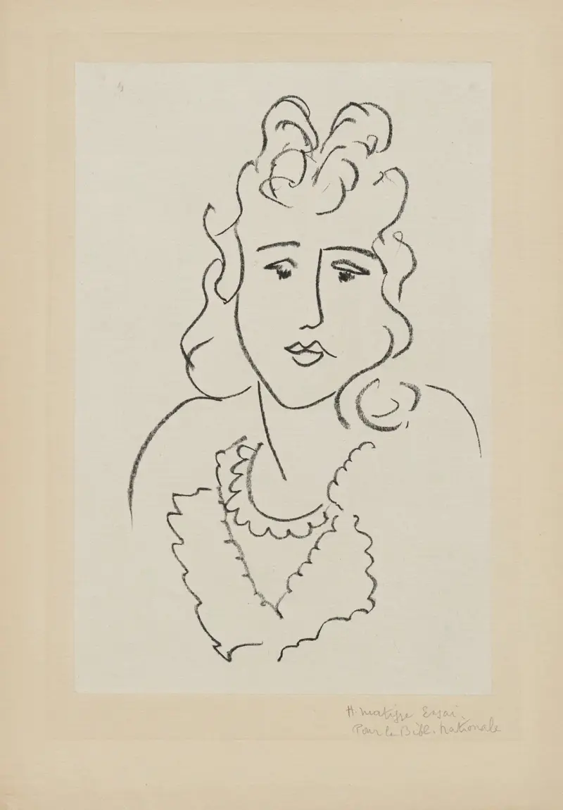 Studie för Charles d'Orléans dikter, 1942 – nr 2 av Henri Matisse