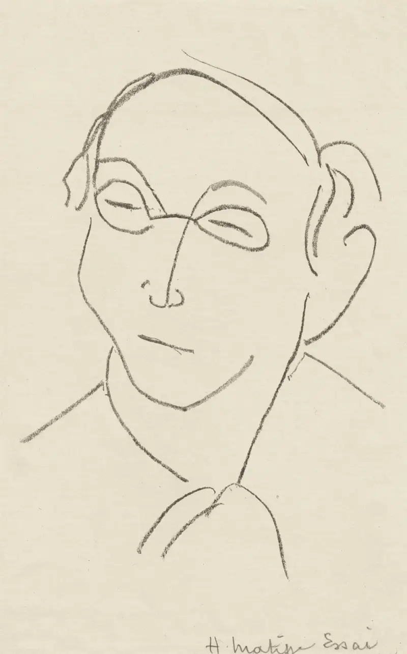 Studier för frontespisen till 'Choix de pages de Paul Léautaud', plansch 7 av Henri Matisse