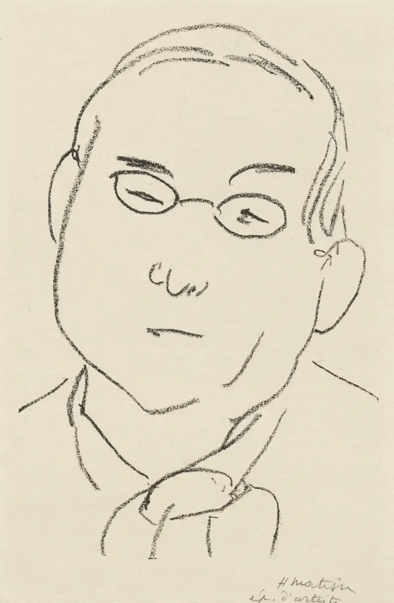 Études pour le frontispice de ‘Choix de pages de Paul Léautaud’ Pl.12 av Henri Matisse