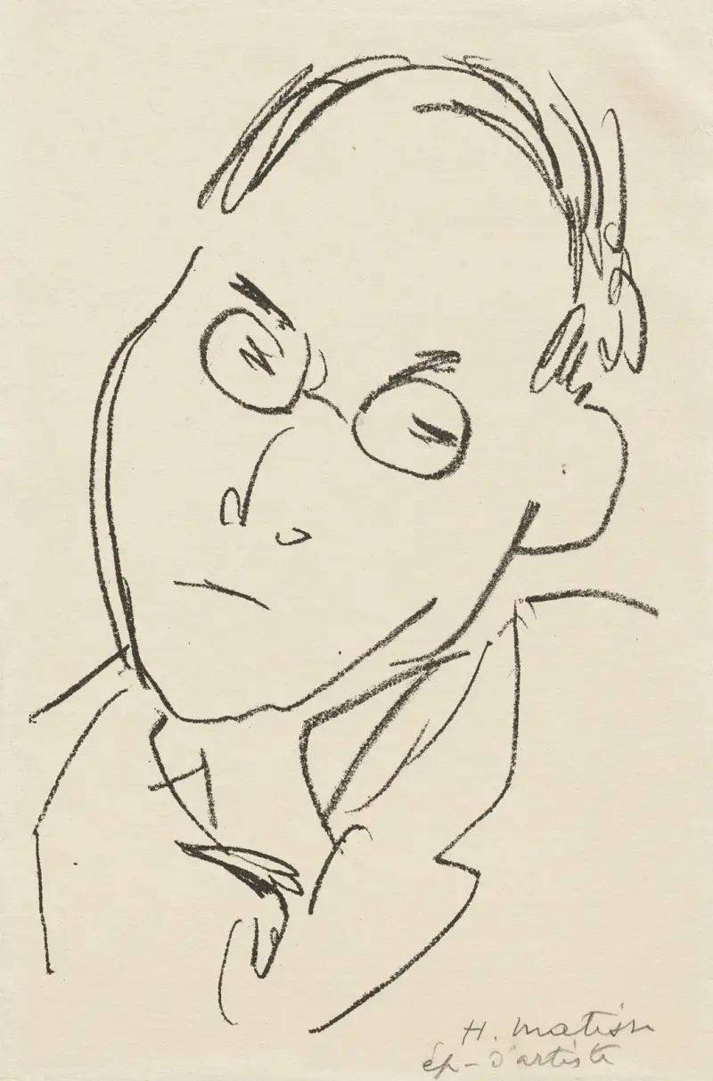 Études pour le frontispice de ‘Choix de pages de Paul Léautaud’ Pl.04 av Henri Matisse