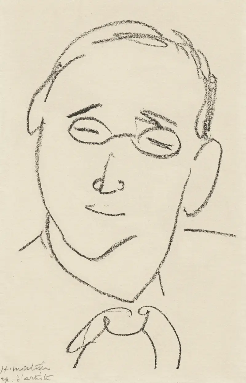 Études pour le frontispice de ‘Choix de pages de Paul Léautaud’ Pl.10 av Henri Matisse