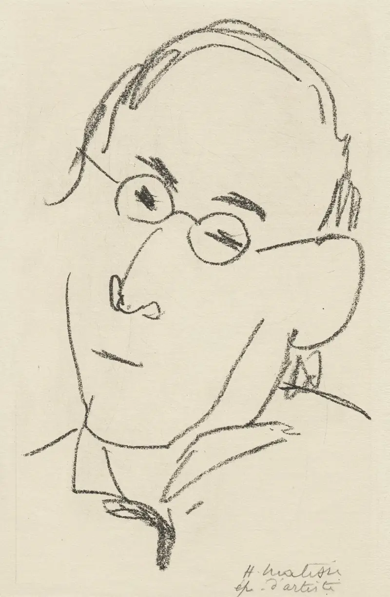 Études pour le frontispice de ‘Choix de pages de Paul Léautaud’ Pl.02 av Henri Matisse