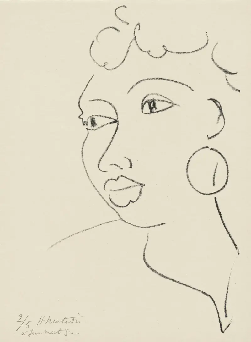 Haïtienne à la boucle d’oreille av Henri Matisse