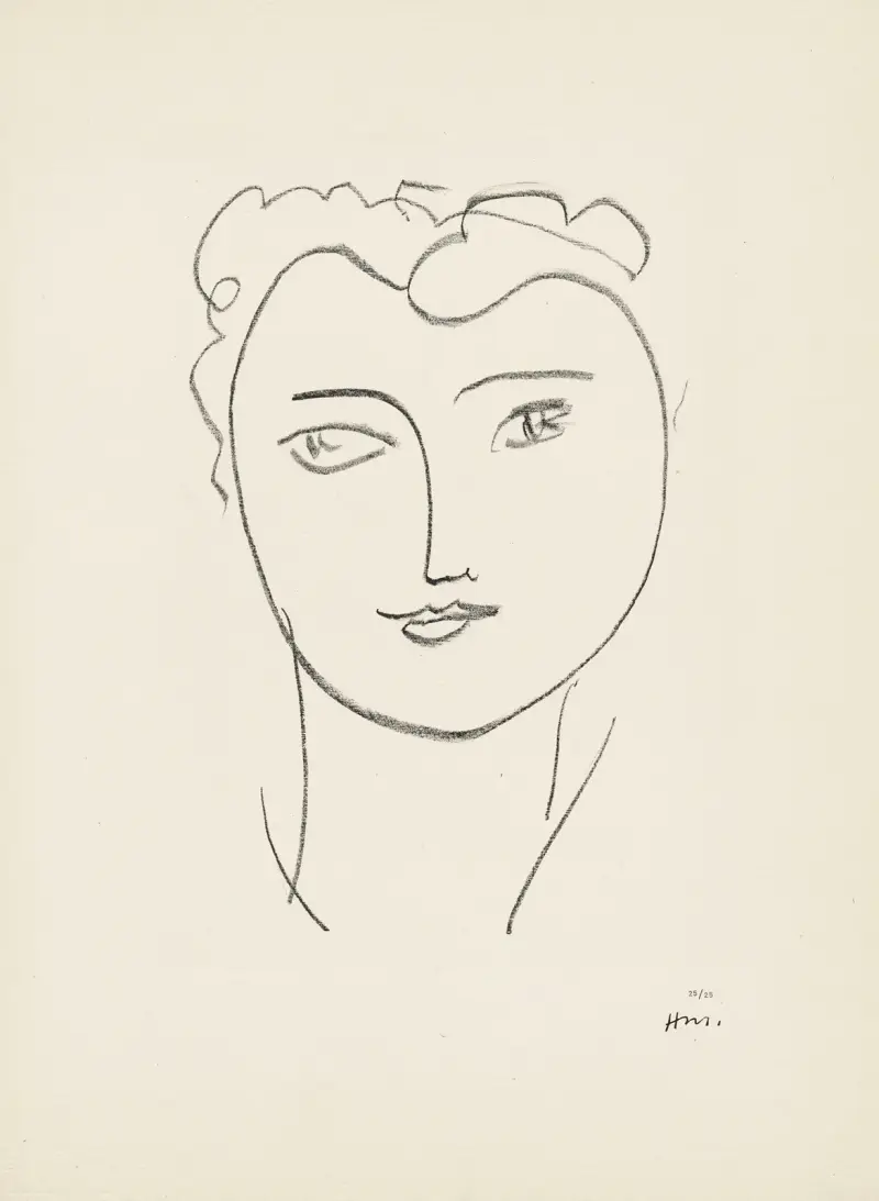 Junge Studentin – Studienreihe für „Echos“, 1952 – Nr. 1 von Henri Matisse