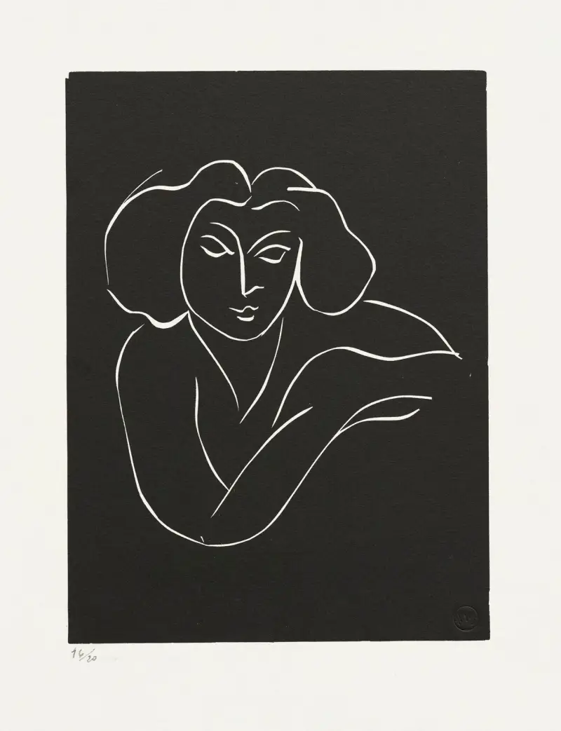 Jeune femme accoudée, 1941 av Henri Matisse